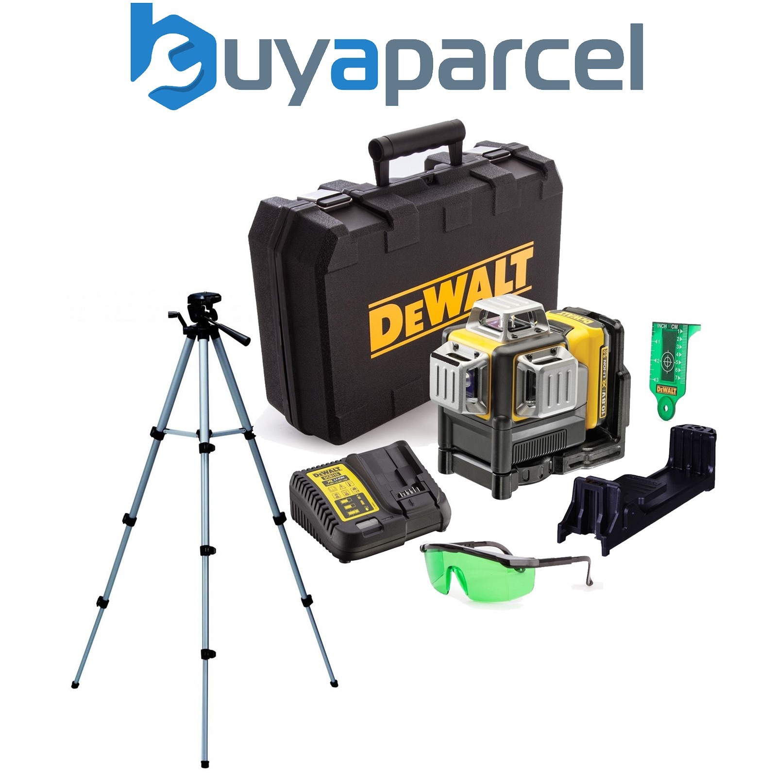 DeWalt DCE089D1G 3 Beam 3 Way Self Levelling Multi Line Laser Line Green +Tripod