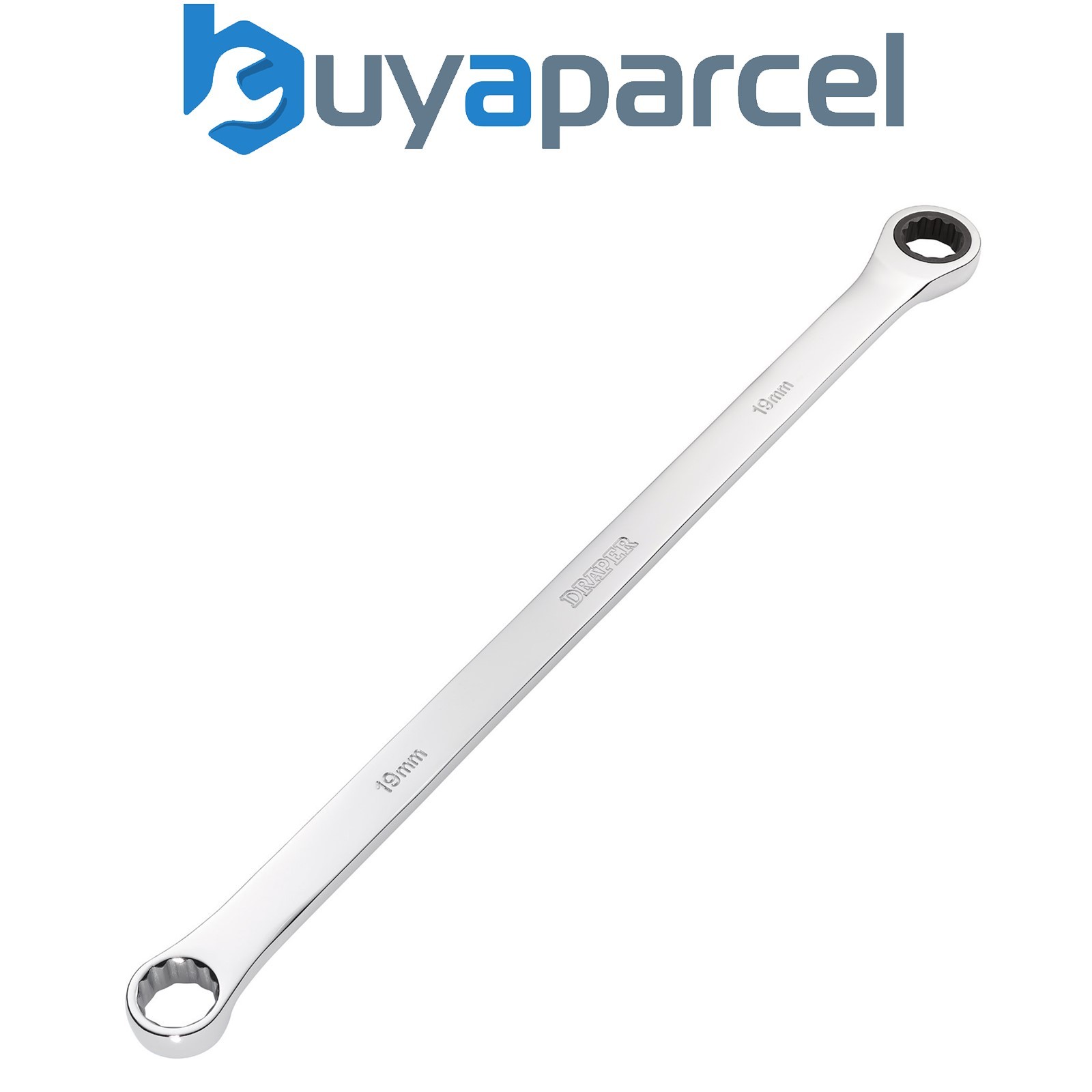 Draper 27777 Draper HI-TORQ Metric Extra-Long Double Ring Ratchet Spanner, 19mm