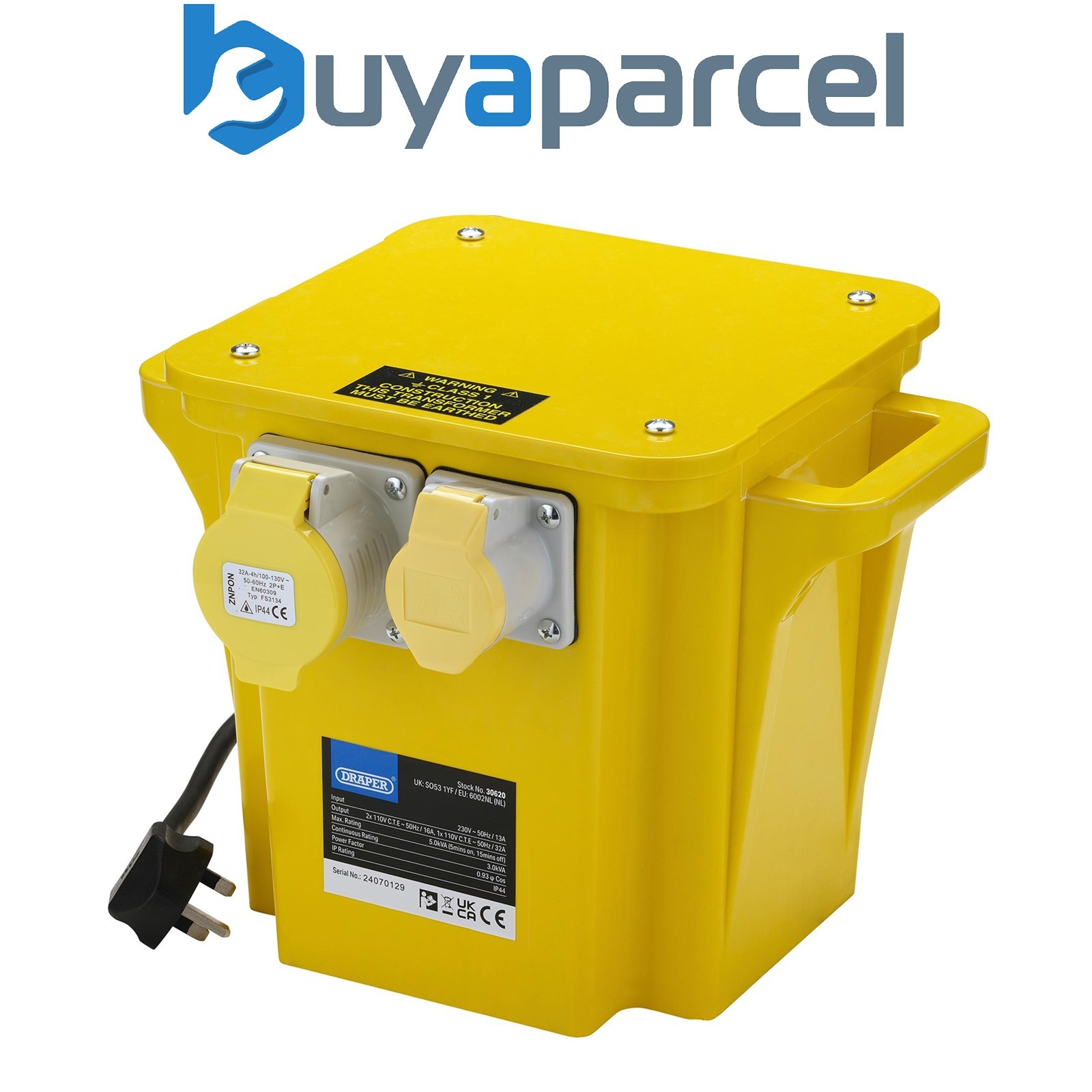 Draper 30620 110V Portable Transformer, 5.0kVA