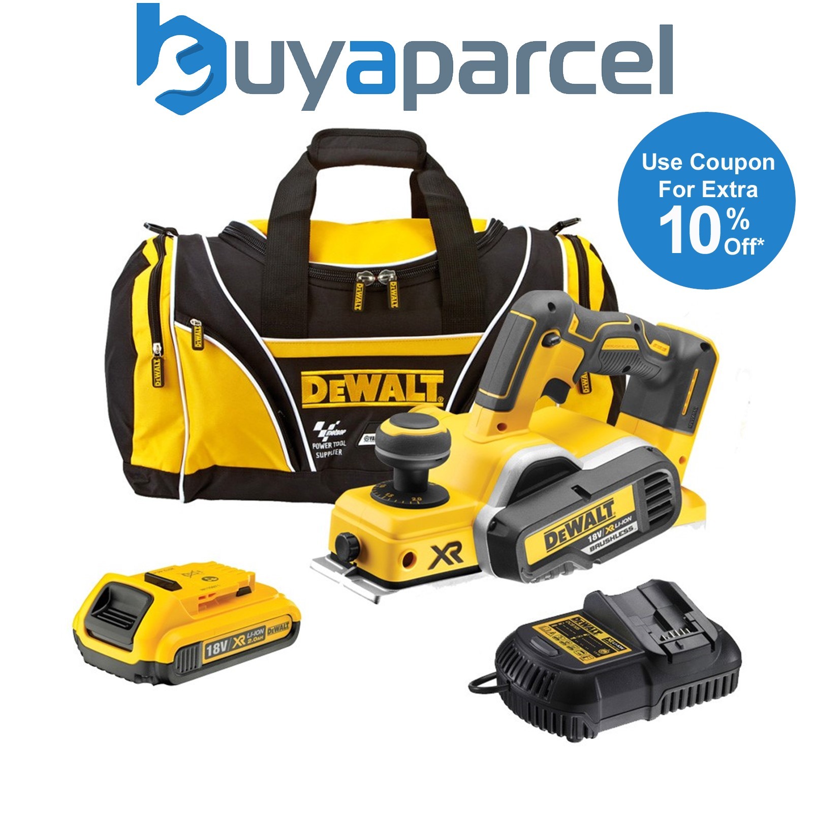 Dewalt DCP58 0D1 18v XR Cordless Brushless Planer + 1 x 2.0ah Batt, Charger + Ba