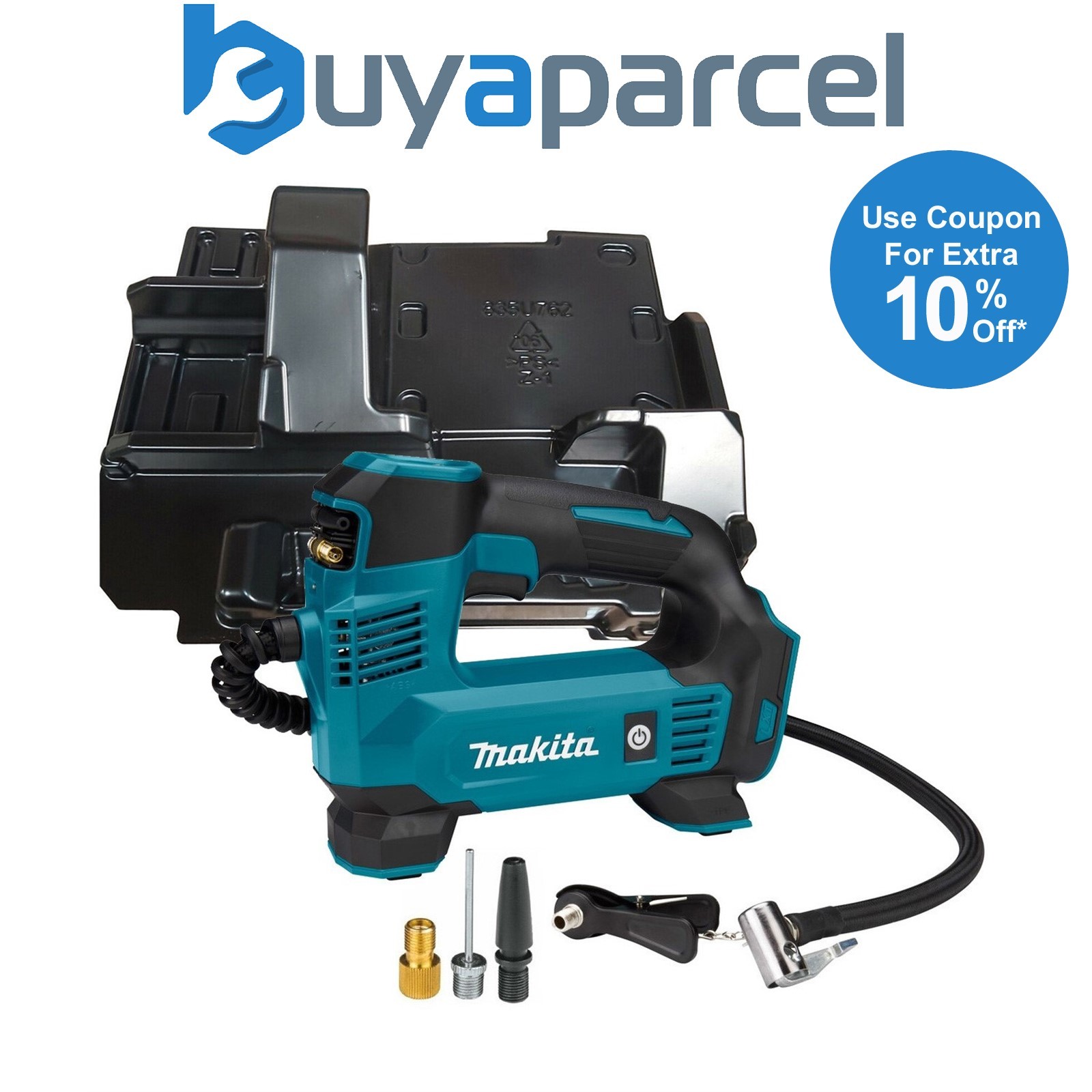 Makita DMP180Z 18V LXT Lithium Ion Cordless Inflator Digital + Adp+ Makpac Inlay