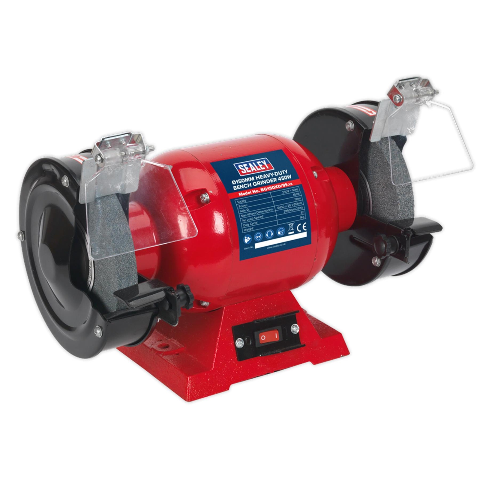 Sealey Bench Grinder 150mm with Wire Wheel 450W/230V Heavy-Duty BG150XW/99