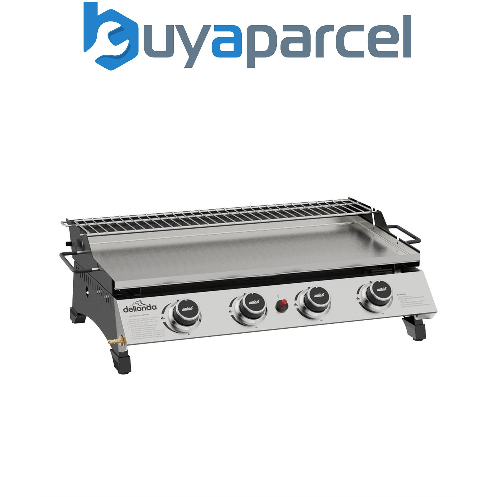 Sealey DG277 Dellonda 4 Burner Stainless Steel Portable Gas Plancha with Warming