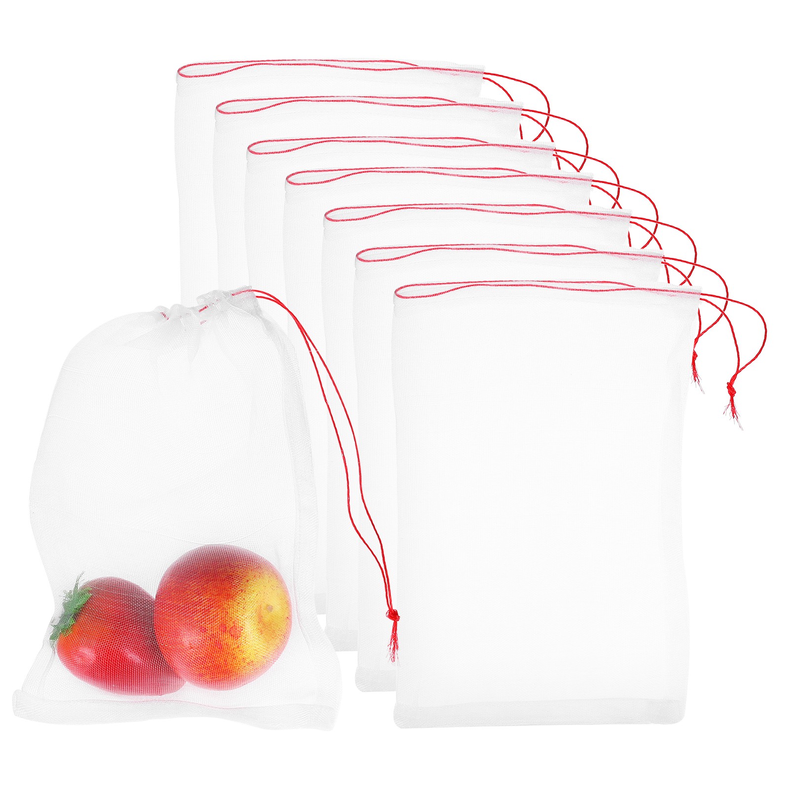 30Pcs Mesh Net, Netting Bags 11.8x7.9 inch 40D Garden Mesh Netting White