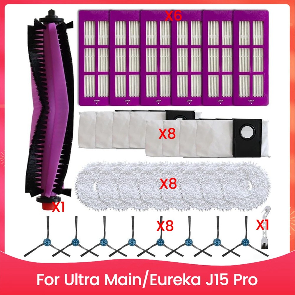 Replacement Parts for J15 Pro for Ultra Main Side Brush Mop Cloth8200