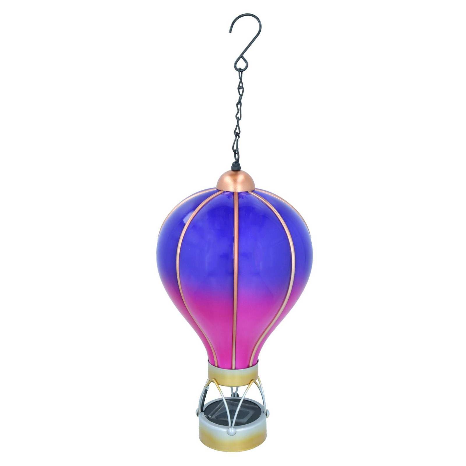 Small Solar Violet Balloon Lantern Hanging Garden Décor with Flame Effect
