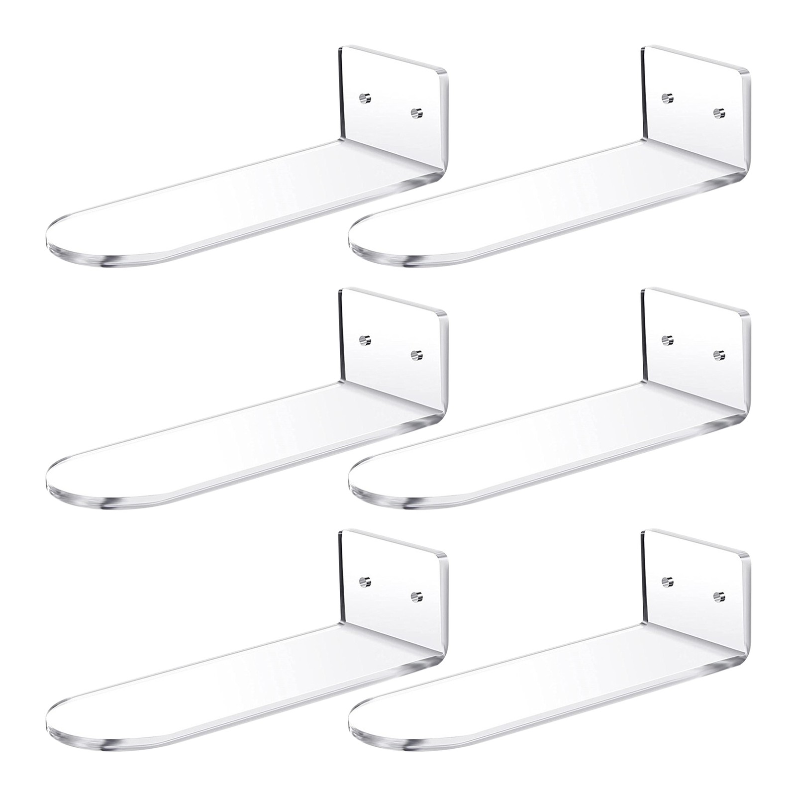 6 Pack Floating Shoe Shelves,Transparent Acrylic Wall Mounted Shoe Display2944