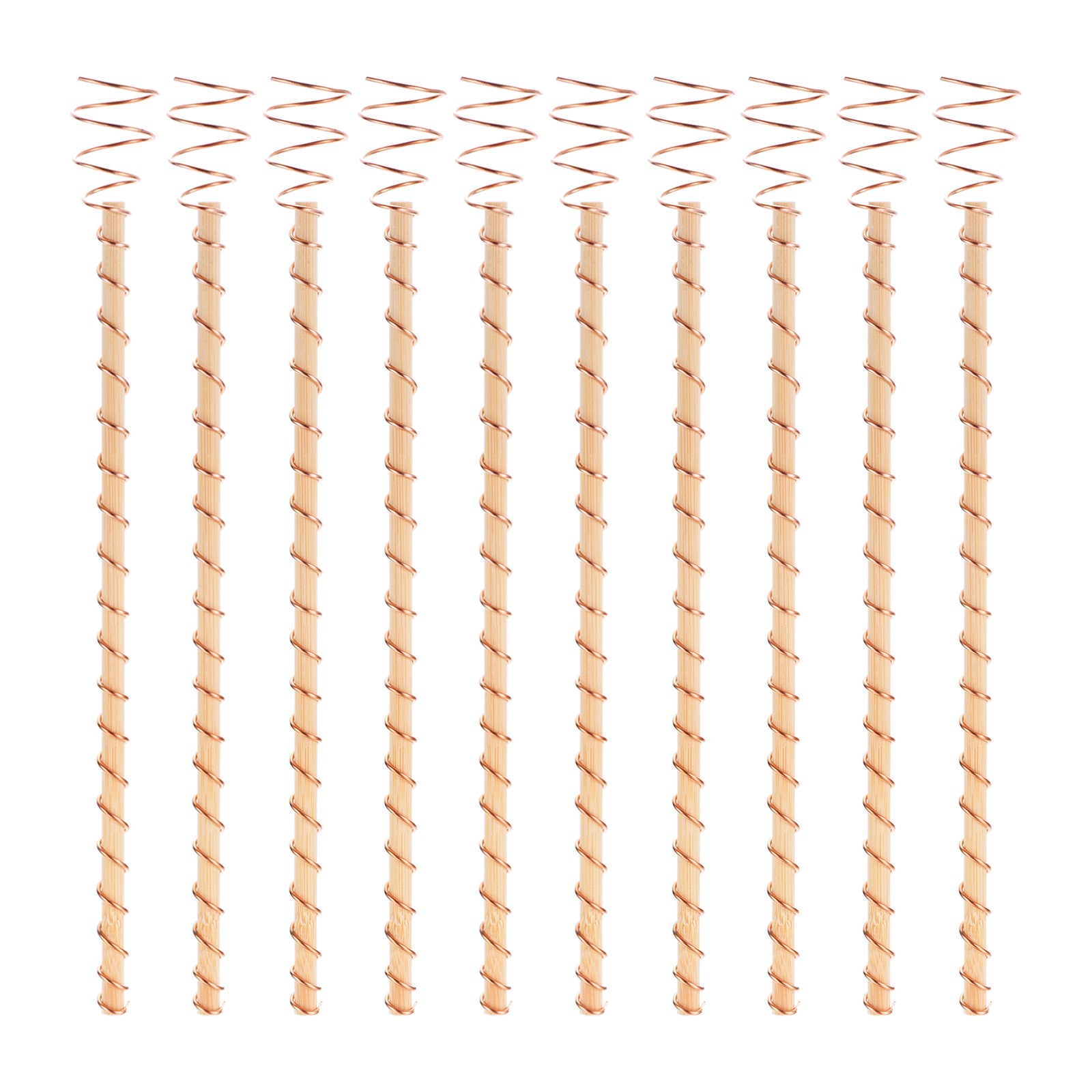 10Pcs 12" Electroculture Plant Stakes Gardening Copper Coil Antennas