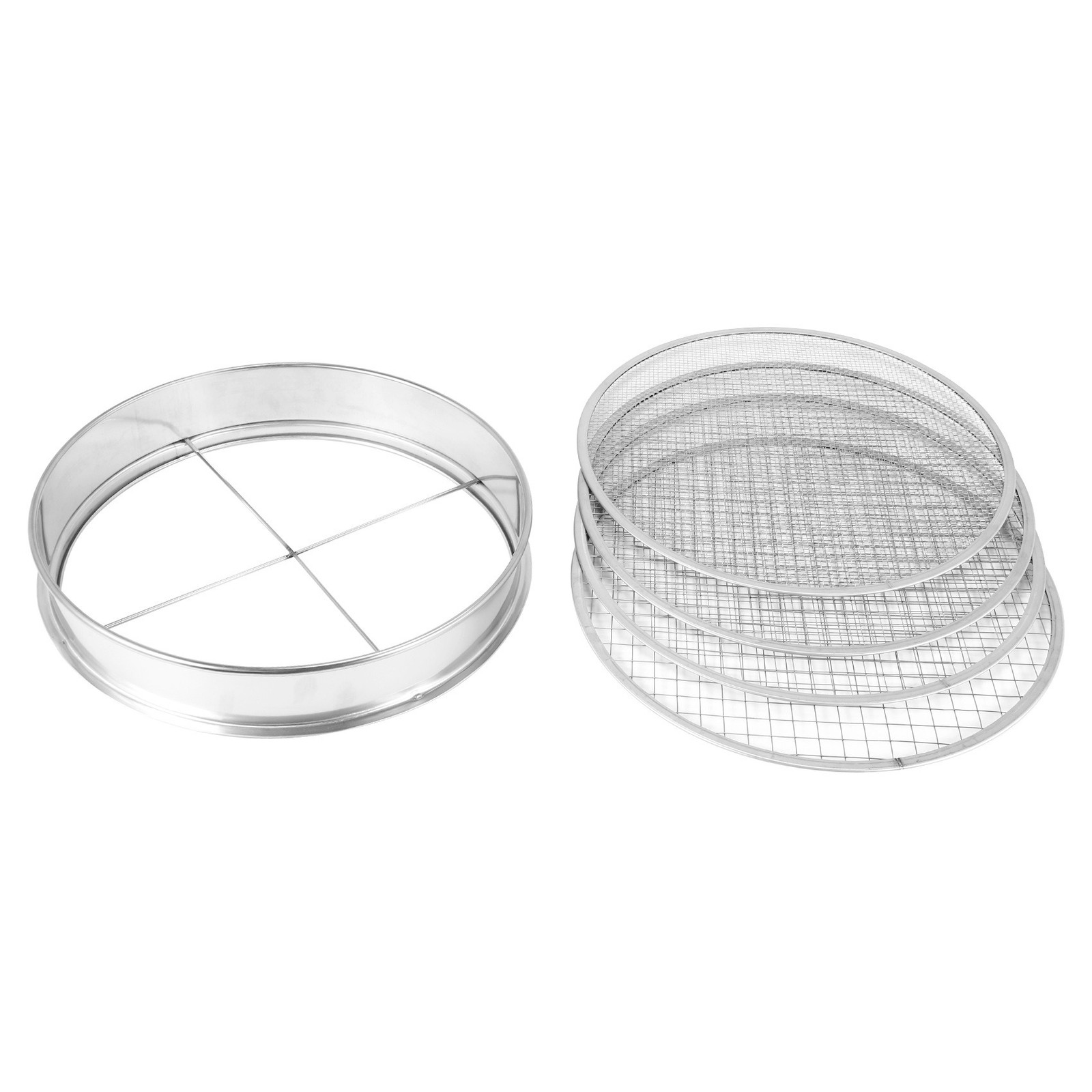 Garden Potting Mesh Sieve Sifting Pan - Stainless Steel Mix Soil 4 Sieve8856