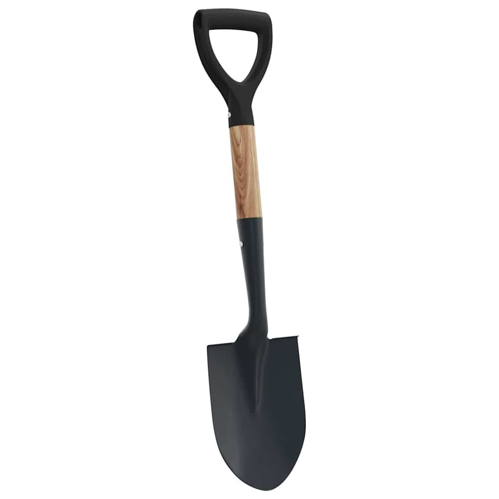 vidaXL Shovel Black 68.5 cm Power Coated Steel and Solid Wood, Garden and Terrac