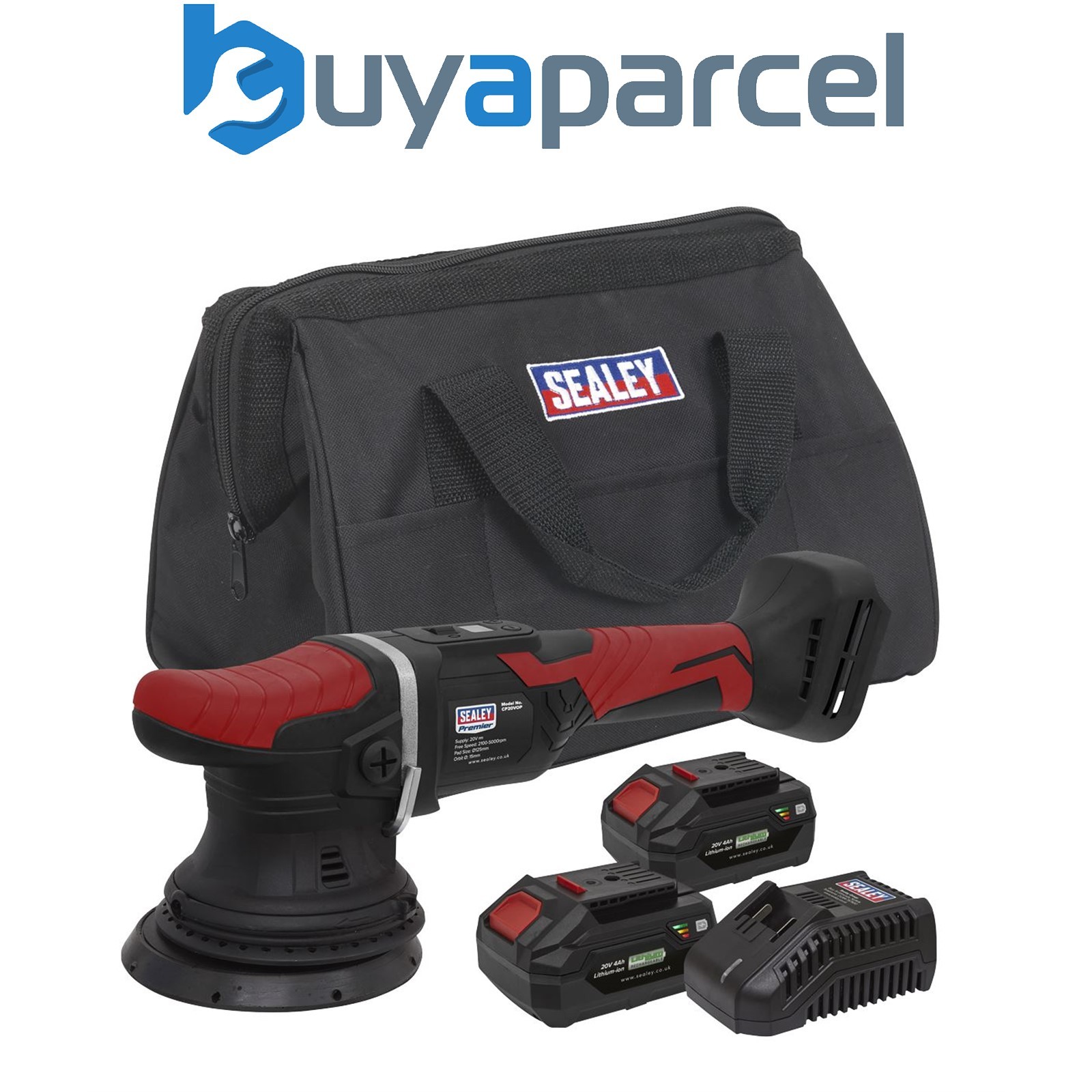 Sealey CP20VOPKIT2 Premier SV20 Series 125mm Cordless Orbital Polisher Kit 20V 4