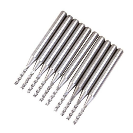 3X(10Pcs cutter carbide PCB end mill 1.5 mm U2K3)7105