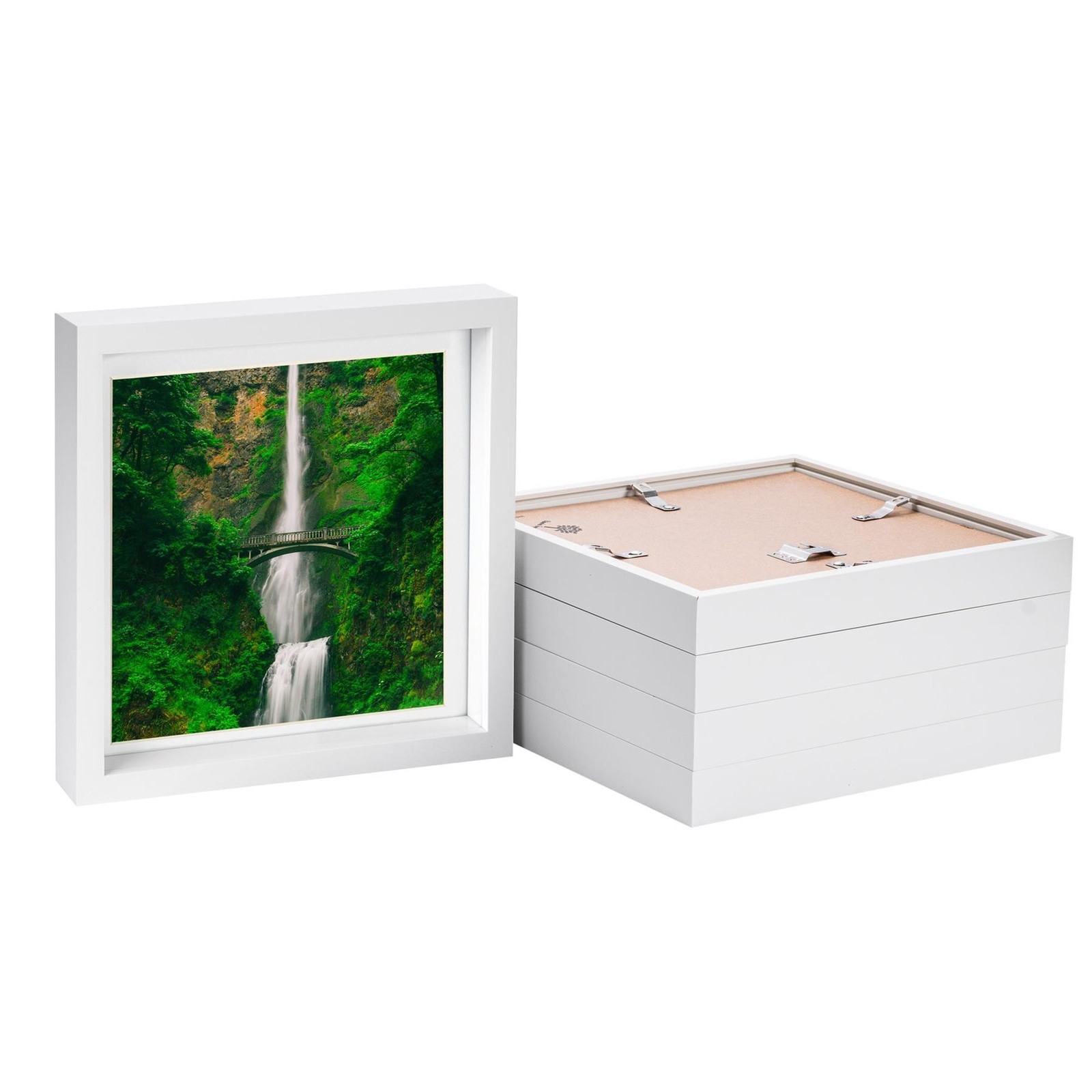 5x White 10" x 10" 3D Box Photo Frames White 8" x 8" Mount Craft Shadow Picture