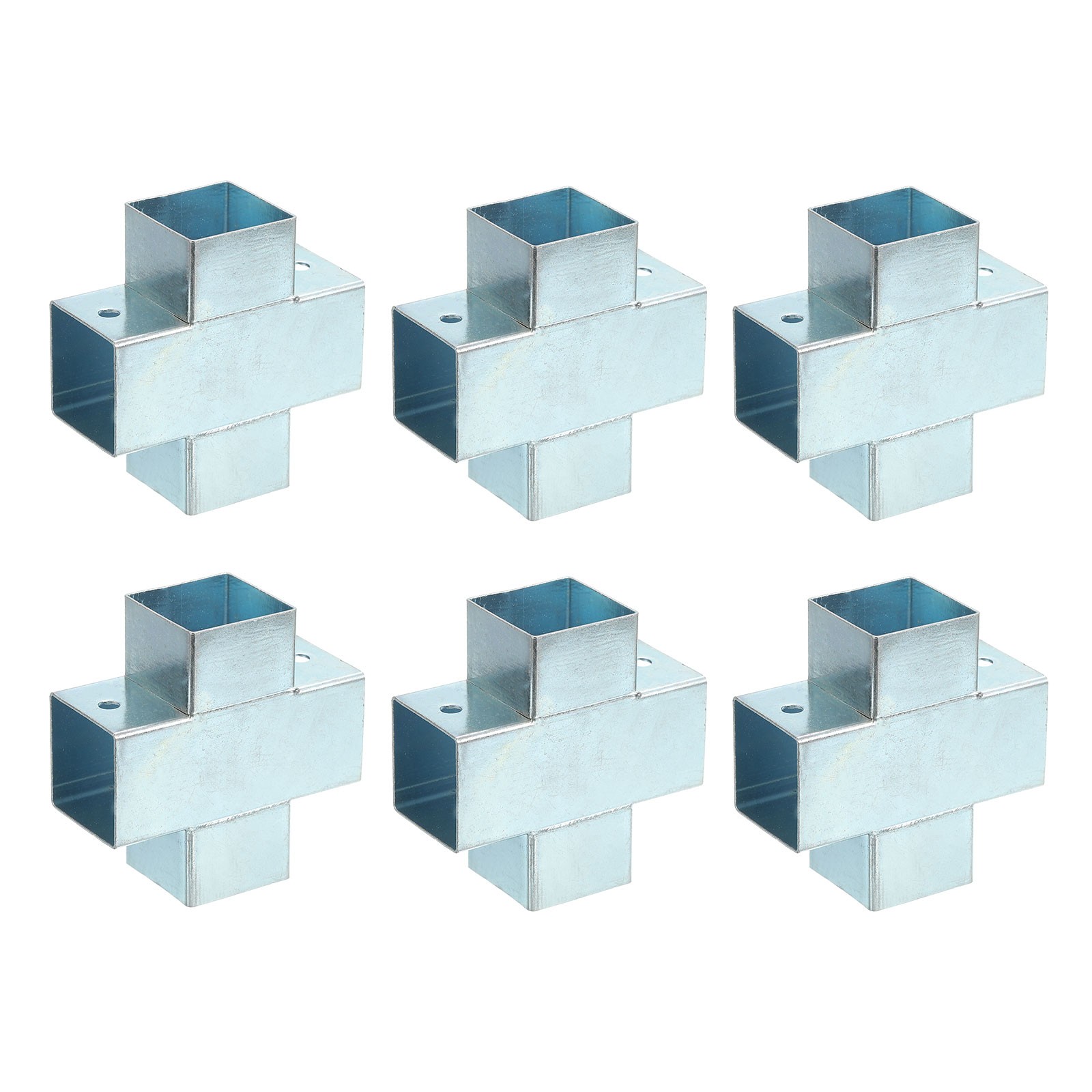 4-Way Gazebo Brackets Kit, Tube Cross Clamp for 1.3" x 1.3" Lumber (6 Pack)