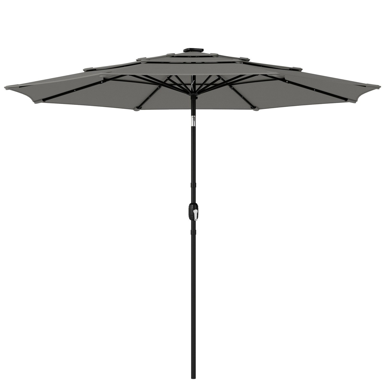 Outsunny Garden Parasol, Outdoor Umbrella with Tilt Function, Grey