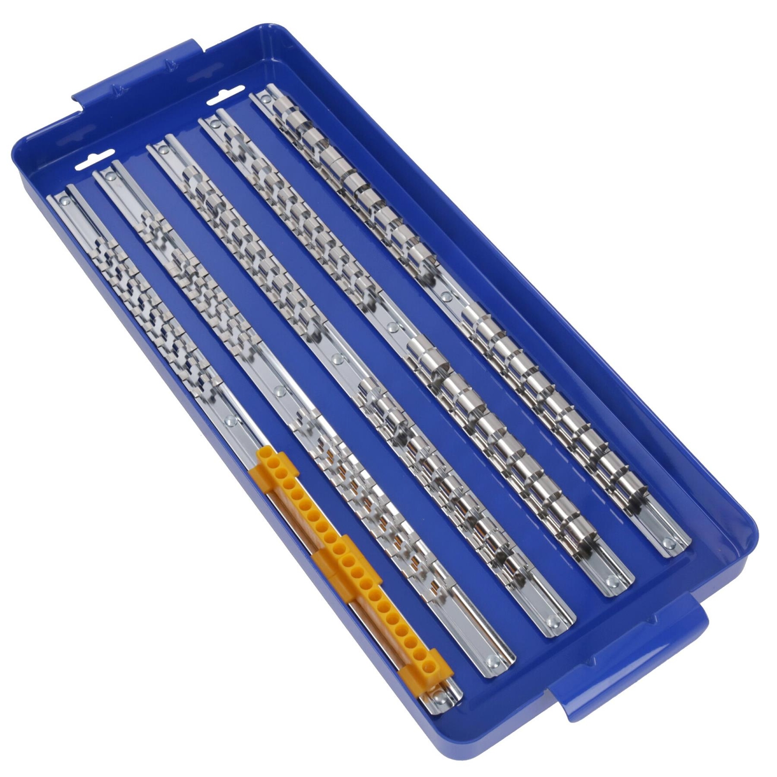 110pc Socket Set Rail / Rack Tray Clips Tool Box Storage 1/4 / 3/8" and 1/2