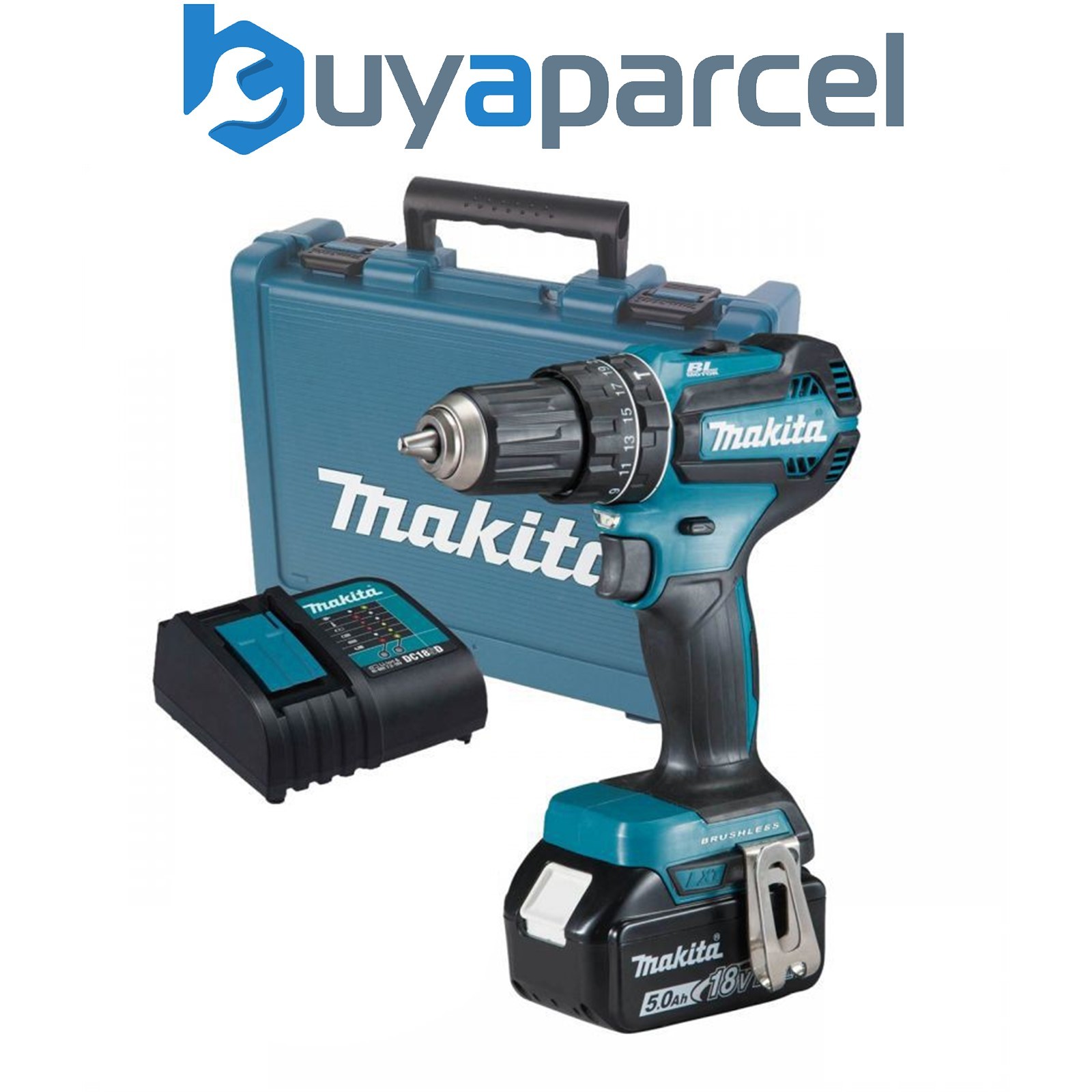 Makita DHP485STX 18V LXT Lithium Brushless Combi Hammer Drill - 1 x 5.0ah