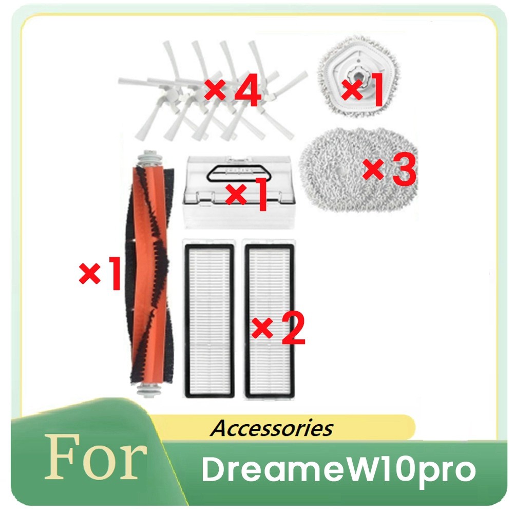 12 Pcs for W10 Pro Vacuum Cleaner Accessories Kit Main Side Brush Mop2379