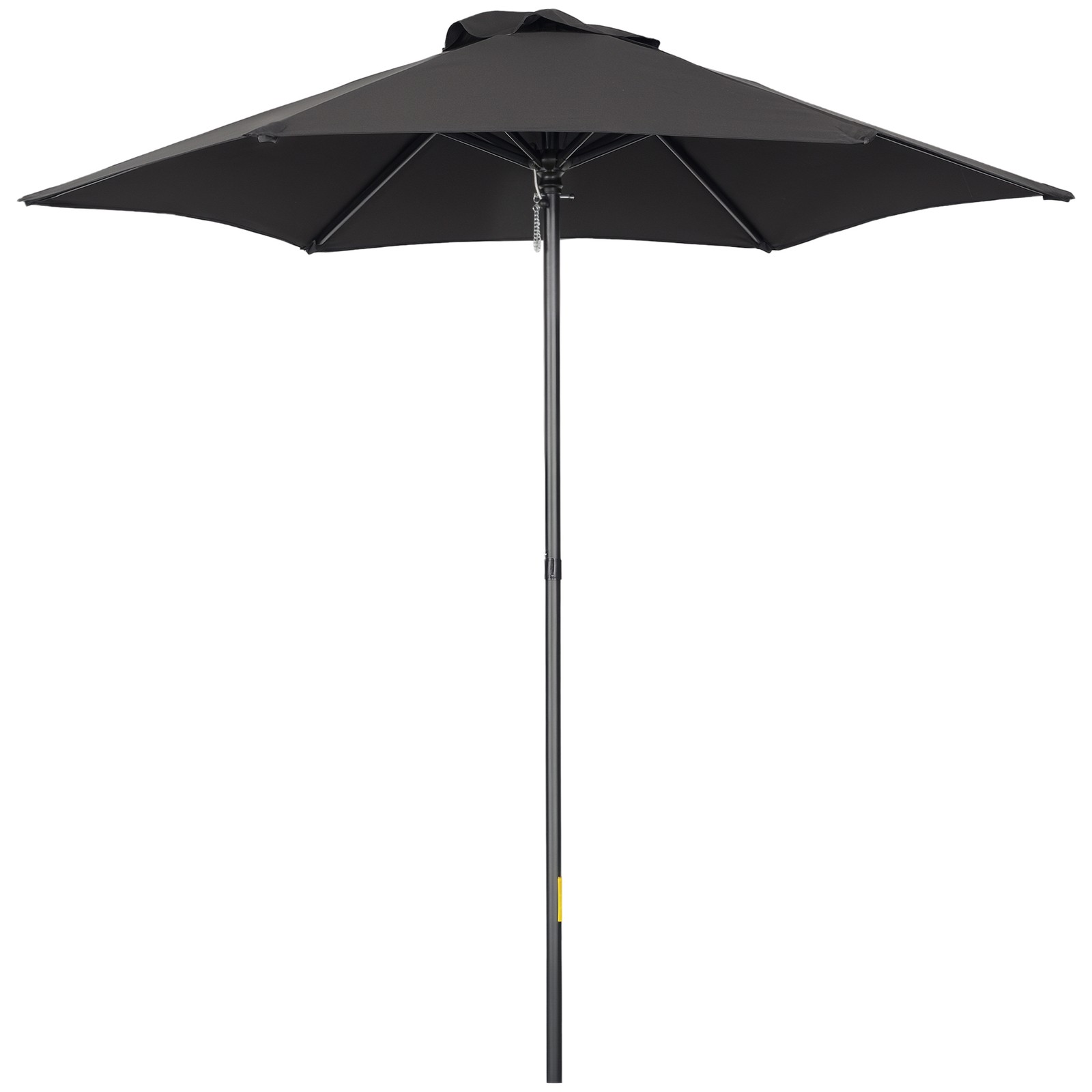 Outsunny 2m Parasol Patio Umbrella, Outdoor Sun Shade with 6 Ribs Black