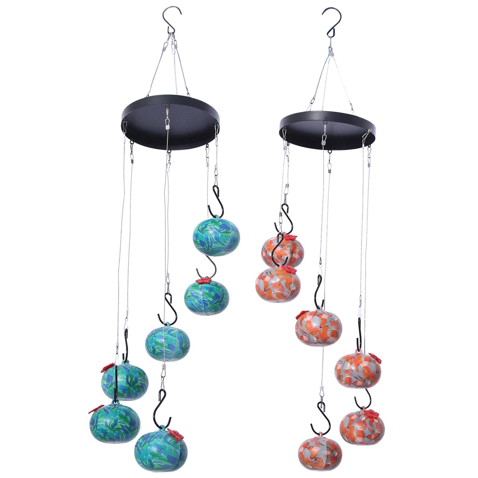 2 Piece Wind Chime Bird Feeder, As Shown Iron Charming Wind Chime Bird2867