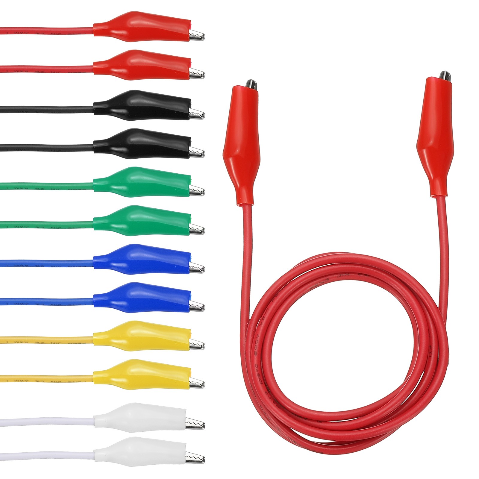 24Pcs UL1015/18AWG 39" Wires Alligator Clips for Electronics, Multicolor