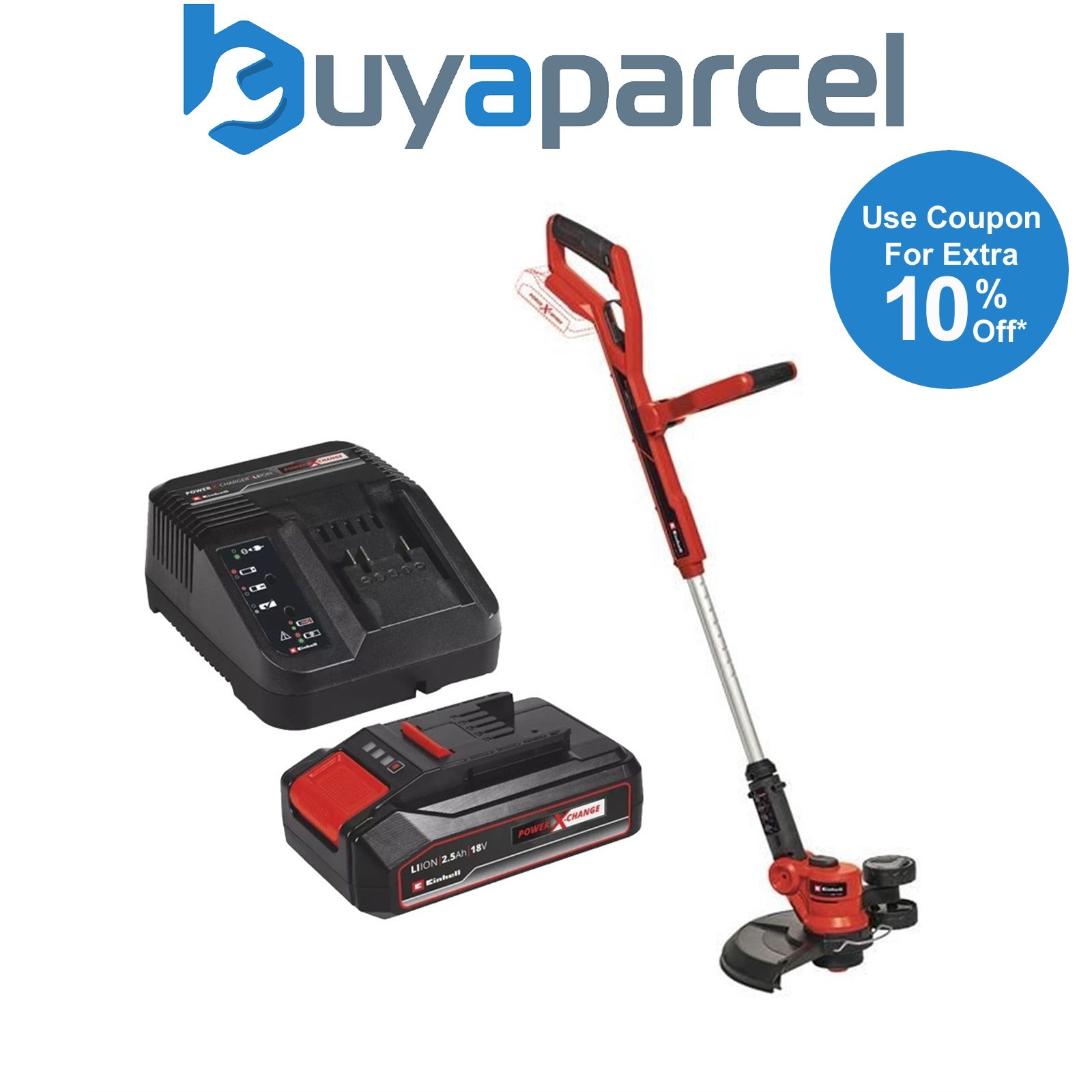 Einhell PXC Cordless Strimmer Grass Trimmer 30cm Lawn + 1 x 2.5AH Battery Kit