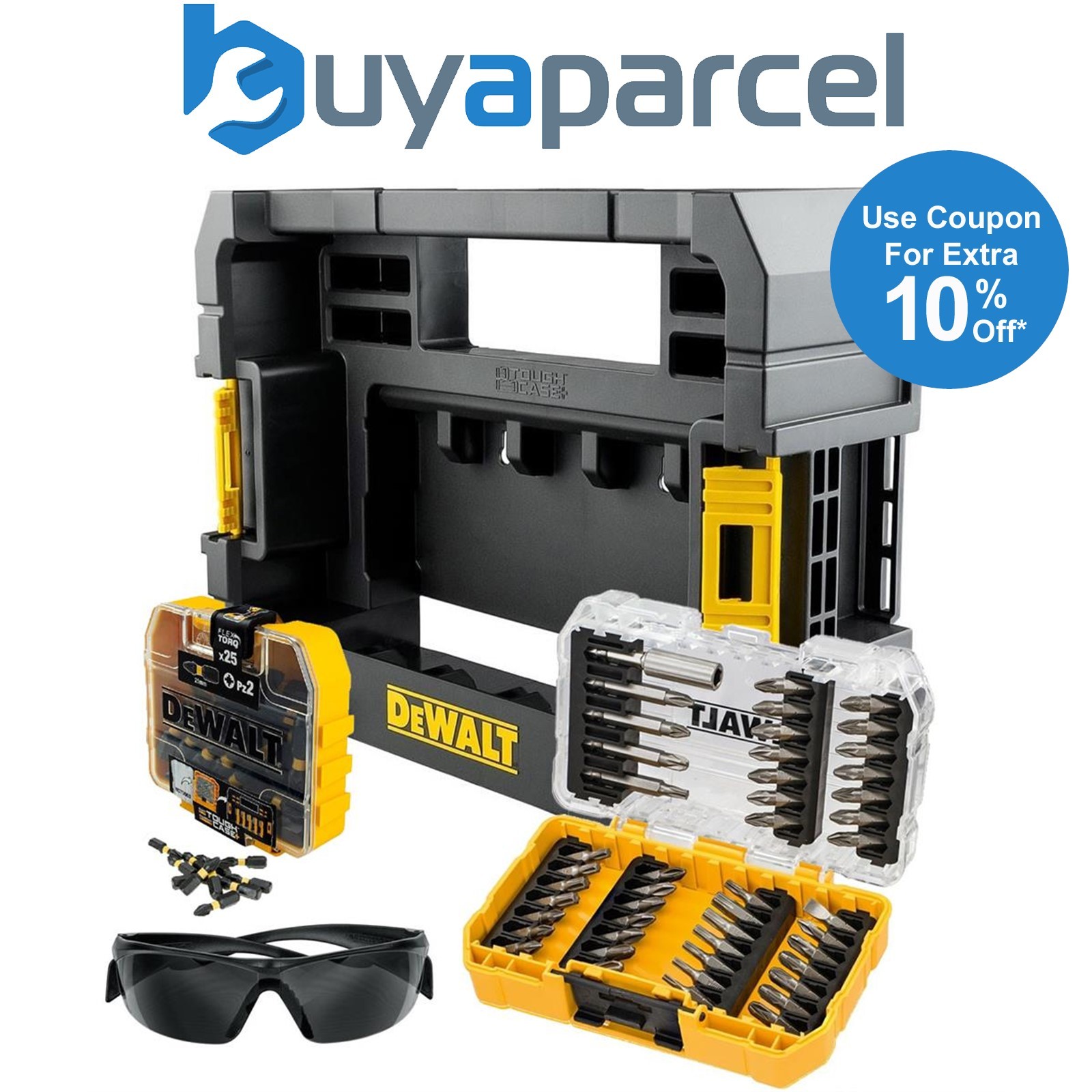 Dewalt FLEXTORQ 72 Piece Impact Screwdriver Bit Set + Tough Case TStak Caddy