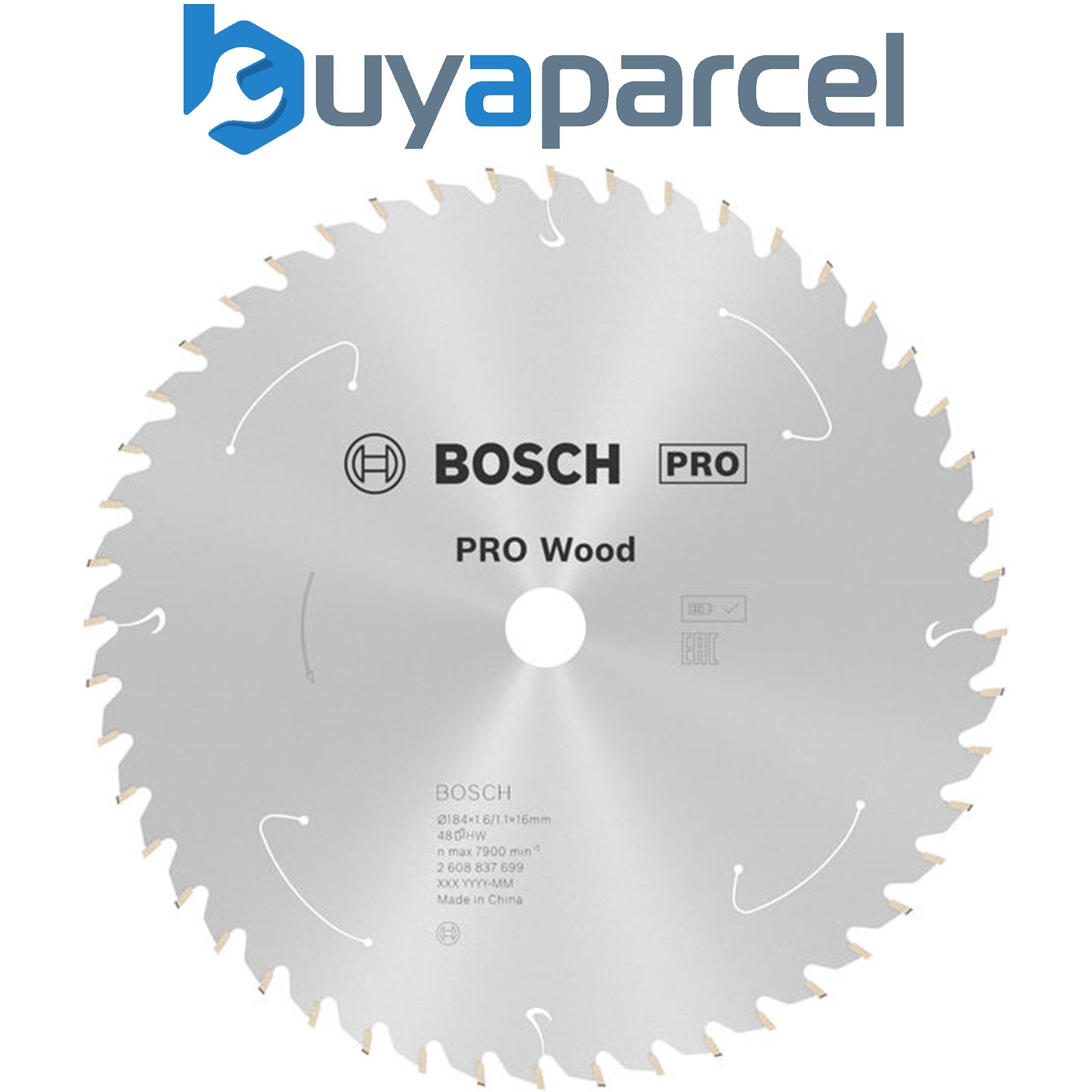 Bosch PRO Wood cordless Circular Saw Blade 184 x 1.6 x 16 mm T48 2608837699
