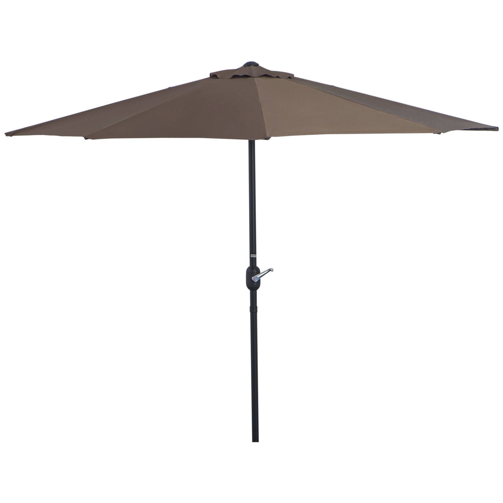 Outsunny 2.7m Metal Frame Garden Furniture Parasol Half Round Umbrella