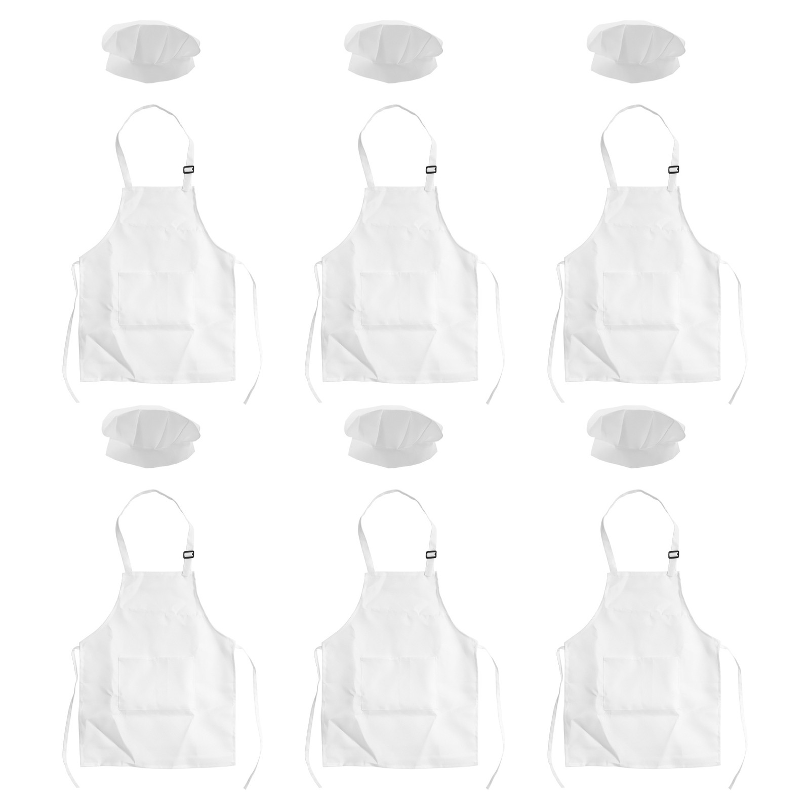 12-Piece Apron and Chef Hat Set, Adjustable Children'S Apron with Pockets4048
