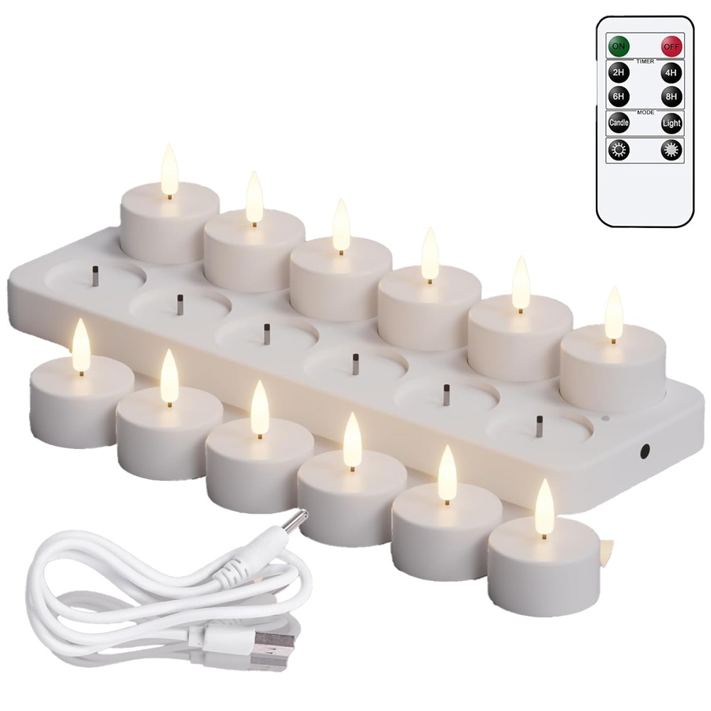 Rechargeable Votive Candles for Wedding Centerpiece Table Decor Christmas S8S9