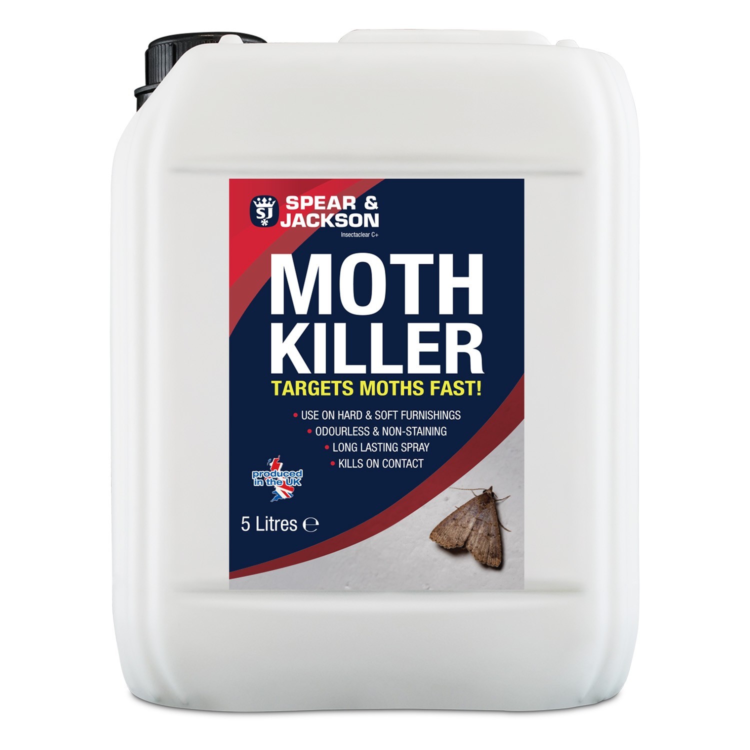 Moth Killer, 5 L, Long-Lasting, Odourless, Insecticide, Spear & Jackson