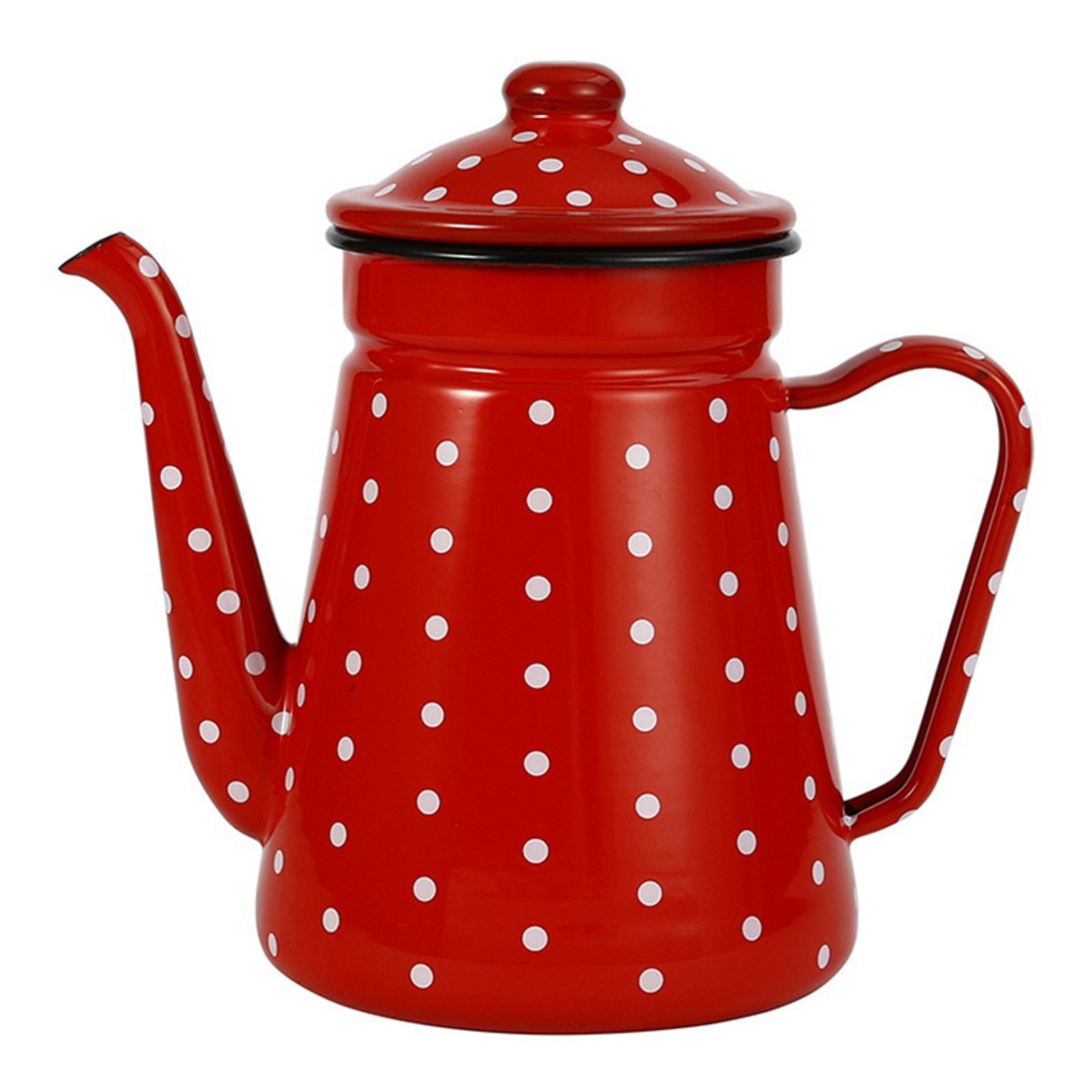 1.2L Enamel Coffee Pot Pour over Milk Water Jug Pitcher Teapot Kettle for4901