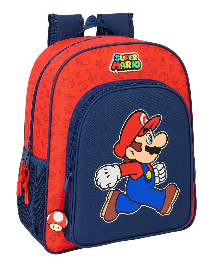 SUPER MARIO TRICK – Children's School Backpack, Adaptable to Trolley, Ideal for