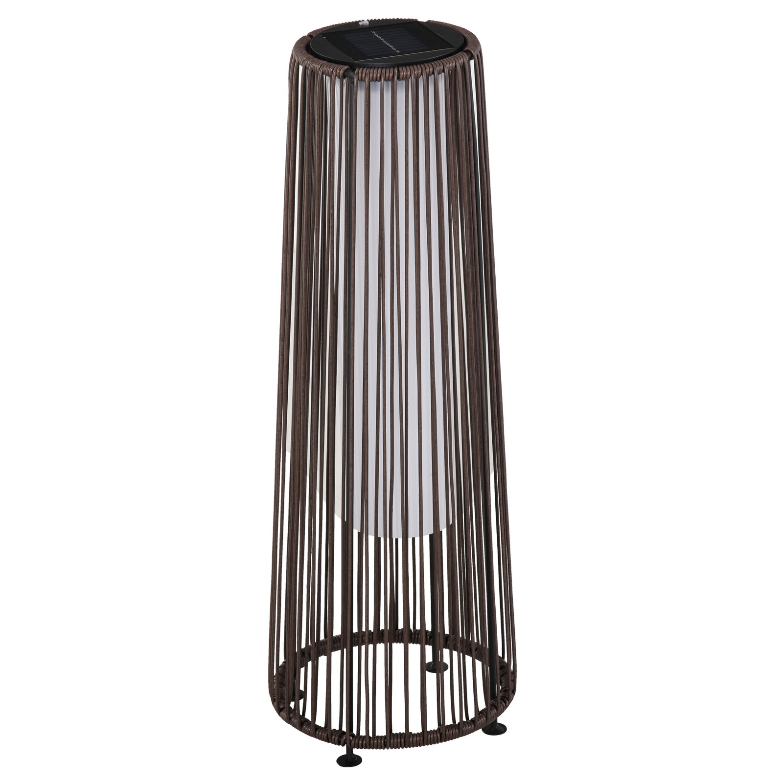 Outsunny Garden Solar Powered Lights Woven Wicker Lantern Auto On/Off Brown