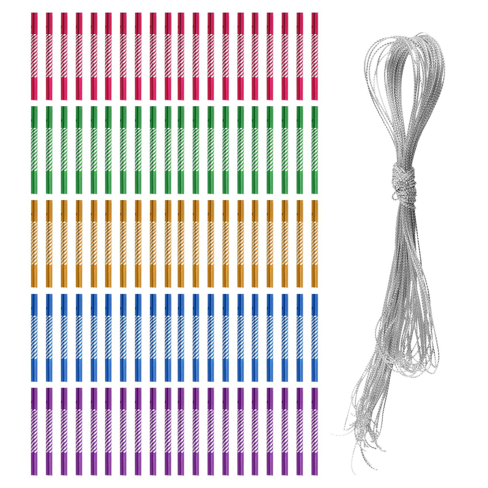 8X(100Pcs DIY Wind Chim Hollow Wind Spinners Tube Wind Chime for DIY6622