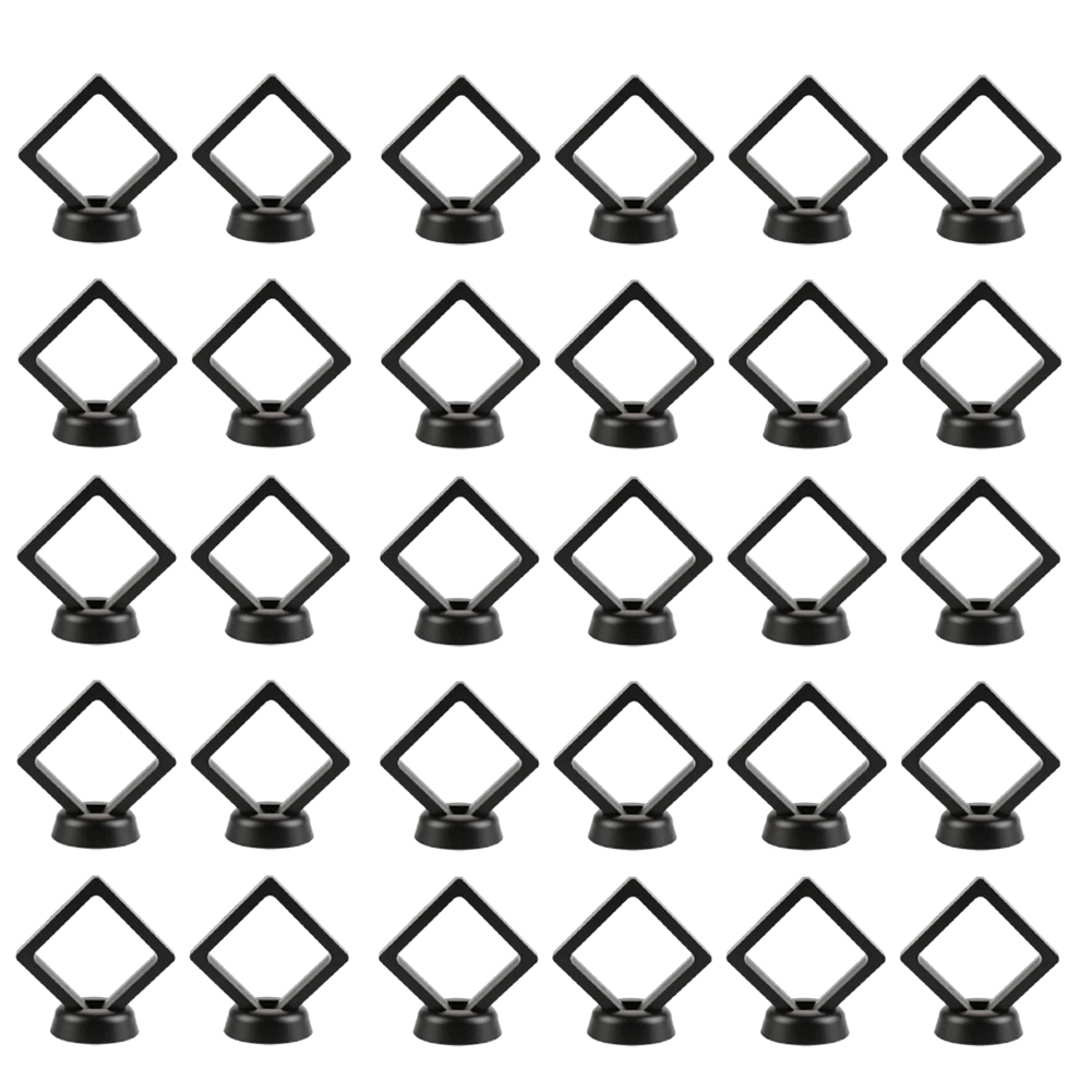 30 Pcs 3D Floating Coin Display Frame Stand Storage Boxes for Jewelry Ring6902