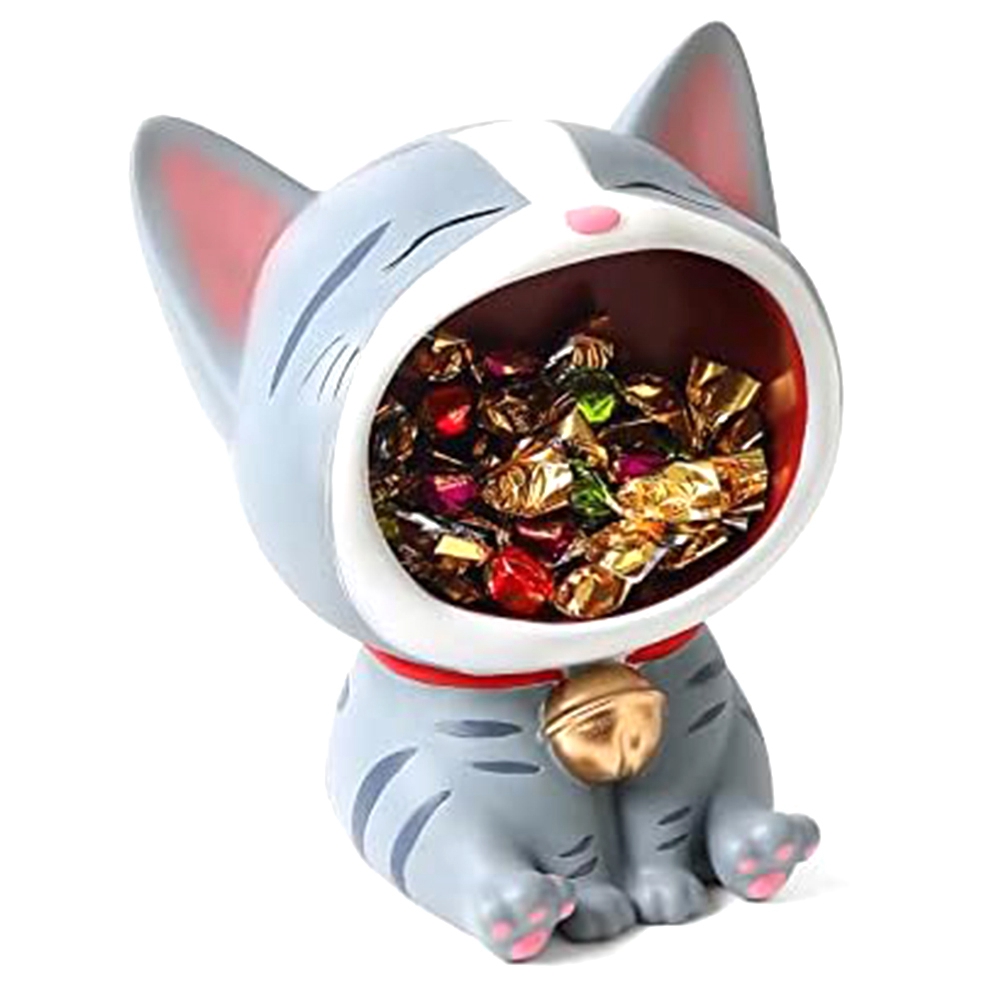 Cute Cats Statue Ornament Storage, Modern Resin Art Sculpture Desktop4143