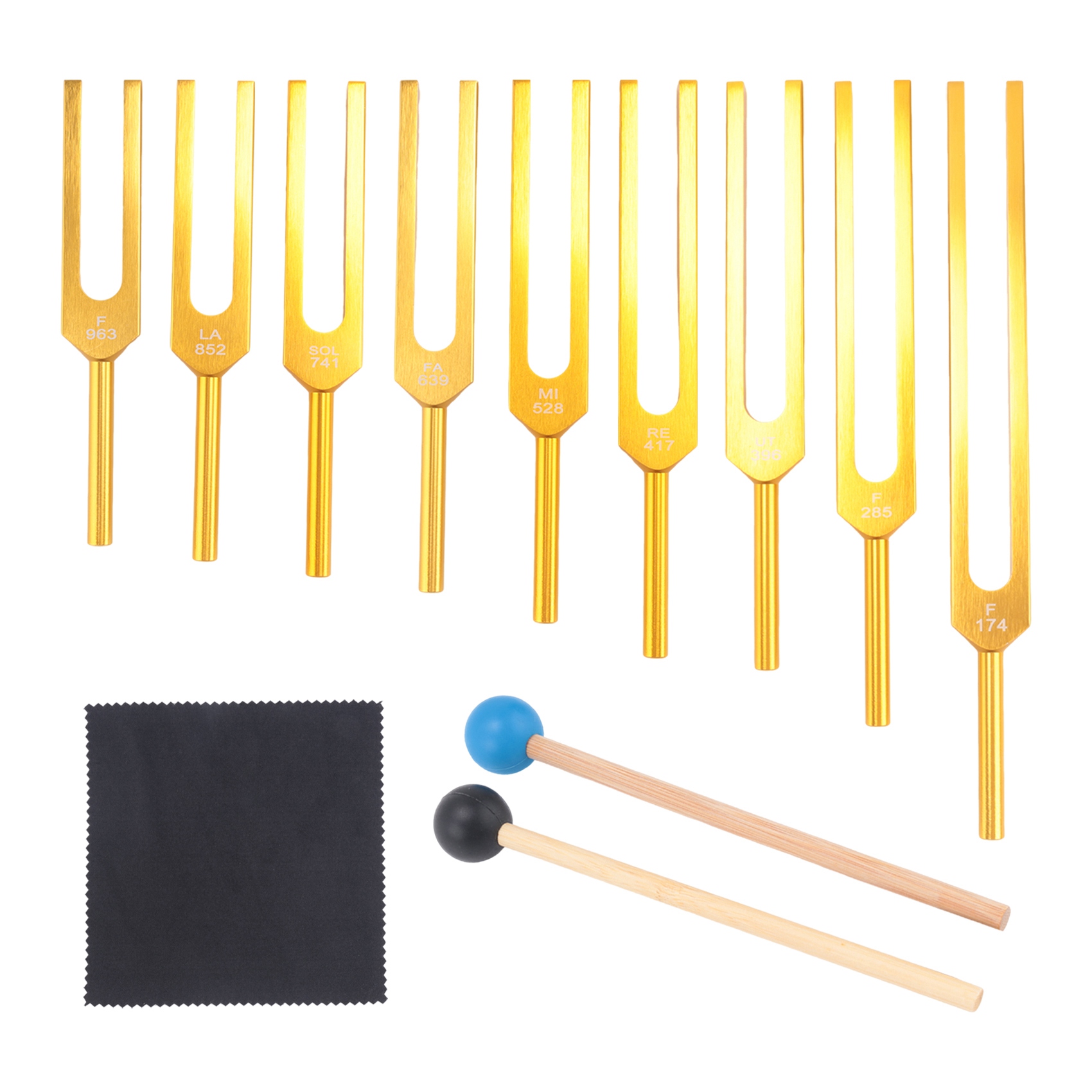 Tuning Forks Set 9Pcs 174/285/396/417/528/639/741/852/963Hz Tuning Fork,7906