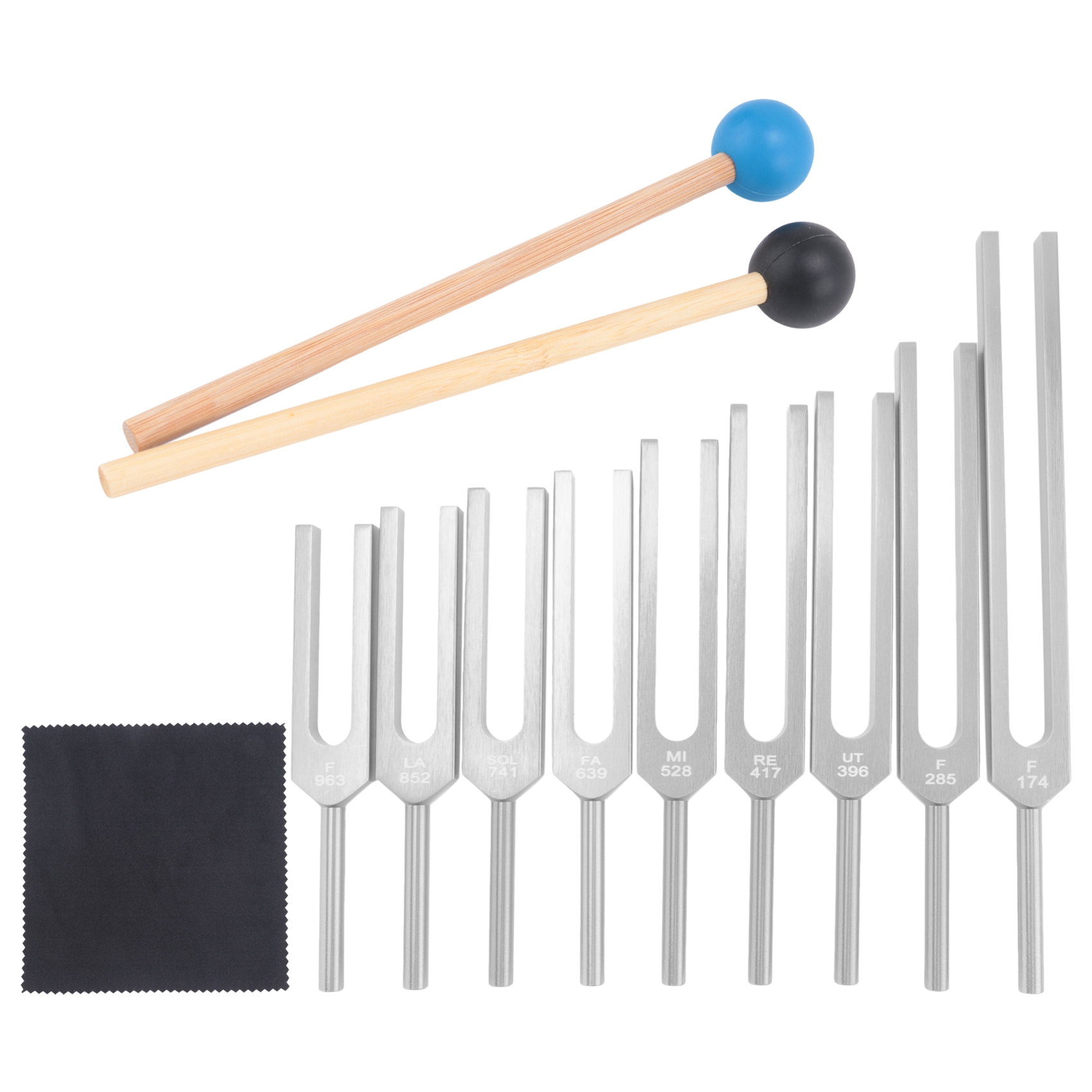 Tuning Forks Set 9Pcs 174/285/396/417/528/639/741/852/963Hz Tuning Fork,3228