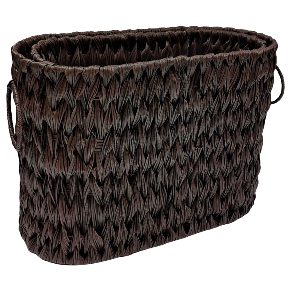 Storage Woven Basket,Waterproof Wicker Basket with Handles,Organizing Woven9003