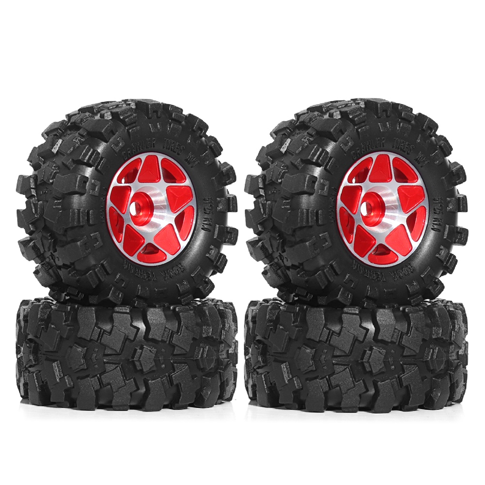 4pcs 57mm 1.0inch Metal Beadlock Wheel Tire Set for 1/18 1/24 RC Crawler4045