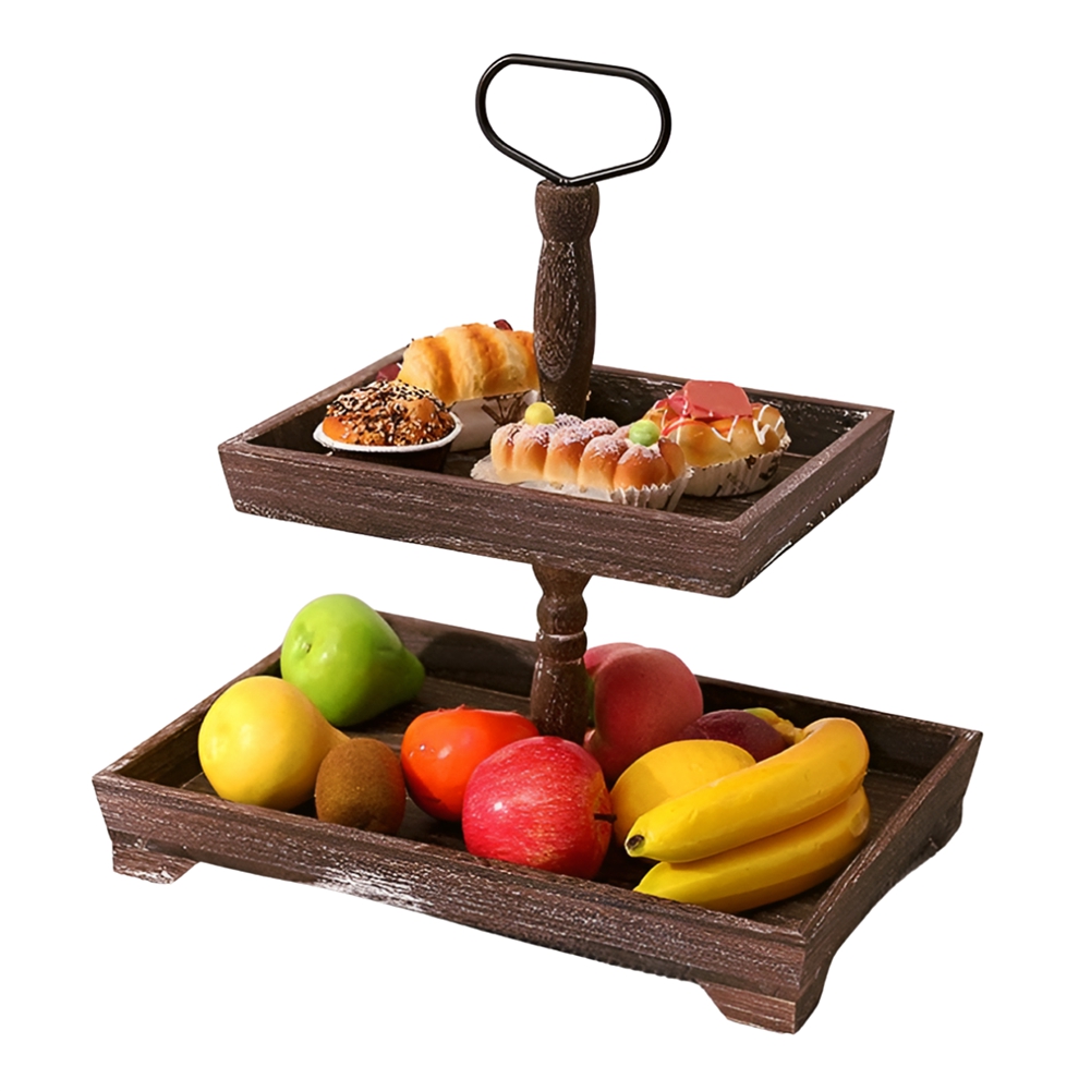 Dessert Stand Double Layer Cake Tray Dessert Decoration Tray Display Stand X1C9