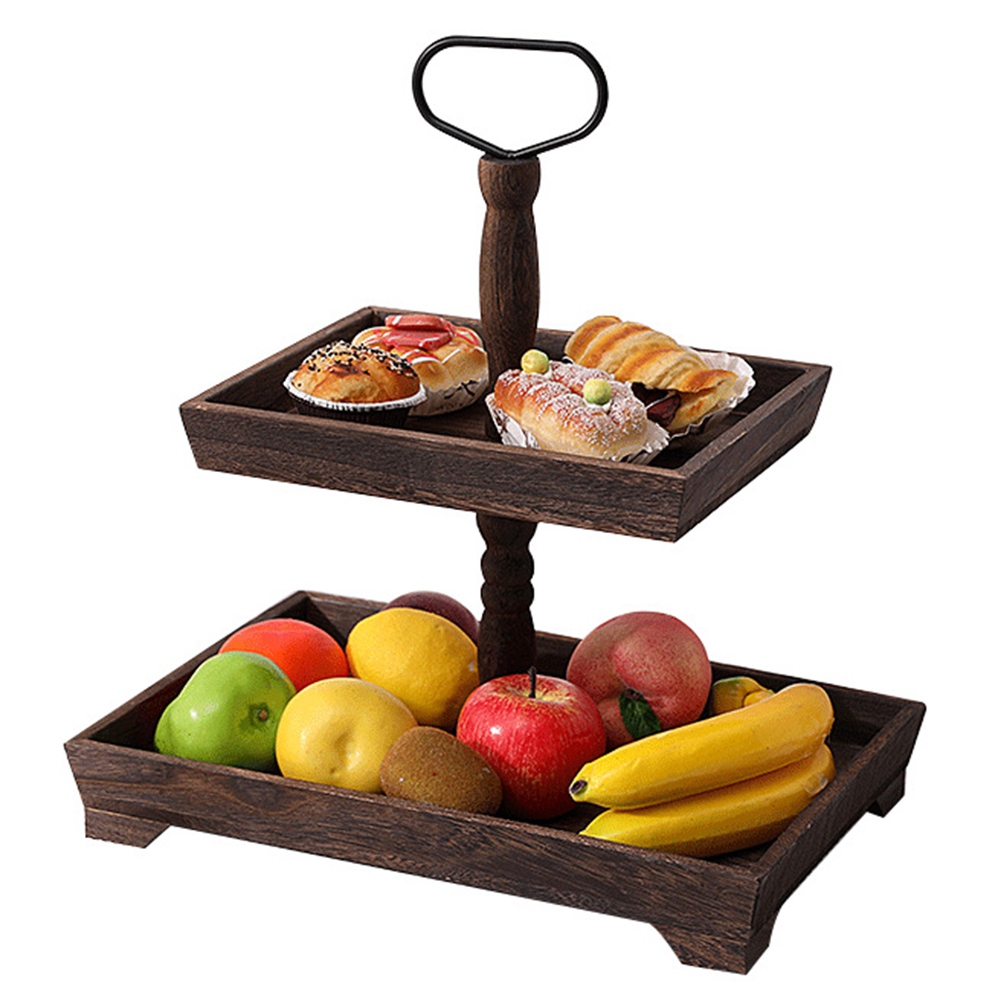 Dessert Stand Double Layer Cake Tray Dessert Decoration Tray Display Stand T8Q2