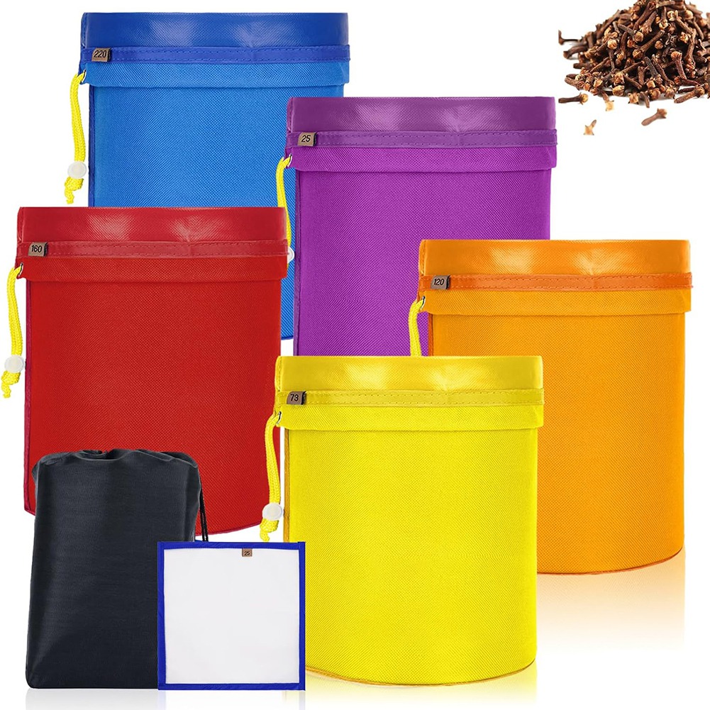 5 Pack Filter Bag, Storage Bags with Filter Screen Reusable Brew Bag with5540