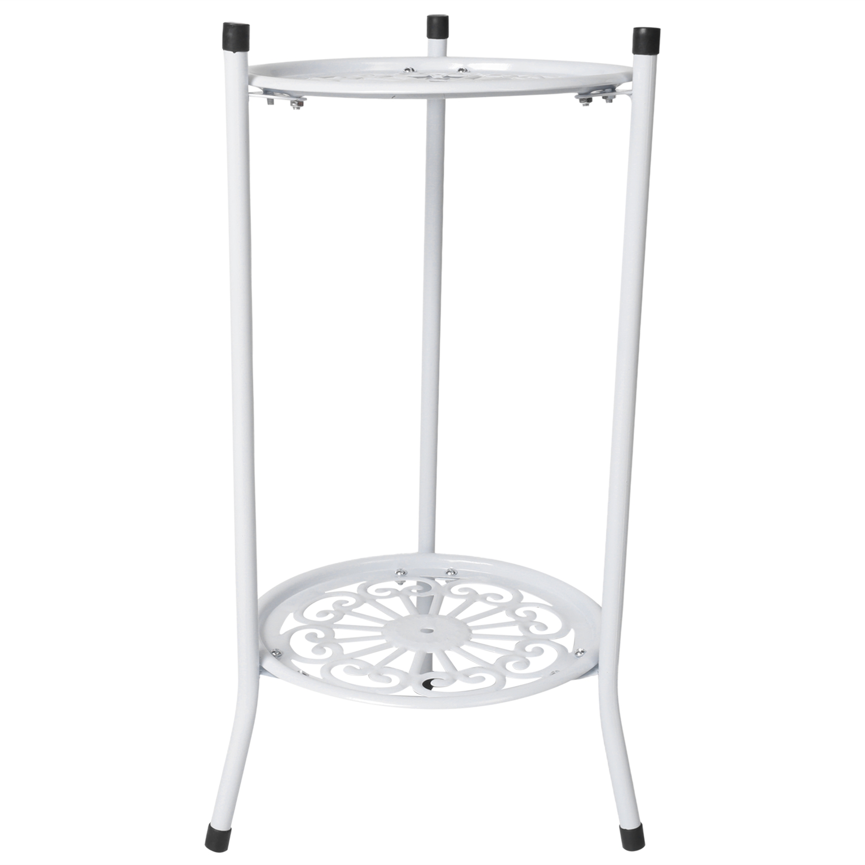 Two-Layer Elegant Metal Plant Stand Shelf Potted Plant Holder Modern Tall6600