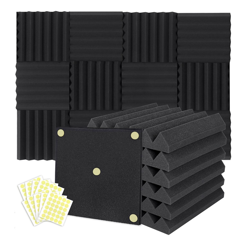 Acoustic Foam Panels Wedge 2 X 12 X 12 Inch, Soundproofing Foam Noise7148