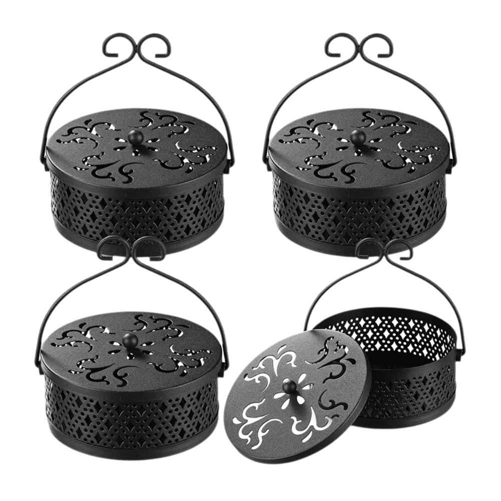 4 Pieces Mosquito Coil Holder Incense Coil Holder Round Retro Portable3523