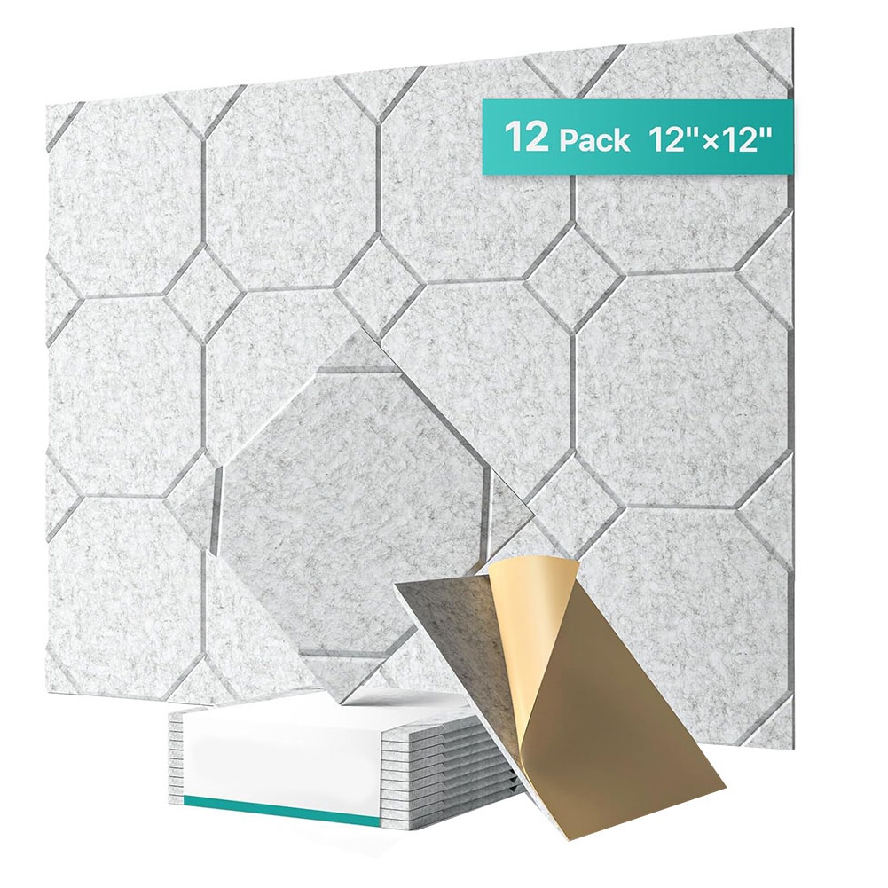 12 Pack Acoustic Panels Self-Adhesive, Soundproof Wall Panels, Sound Proof7920