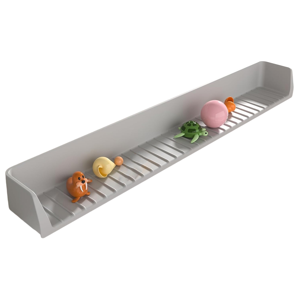 Longer Splash Guard for Bathtub Kids, Silicone Water Splash Guard, Toy Tray5129